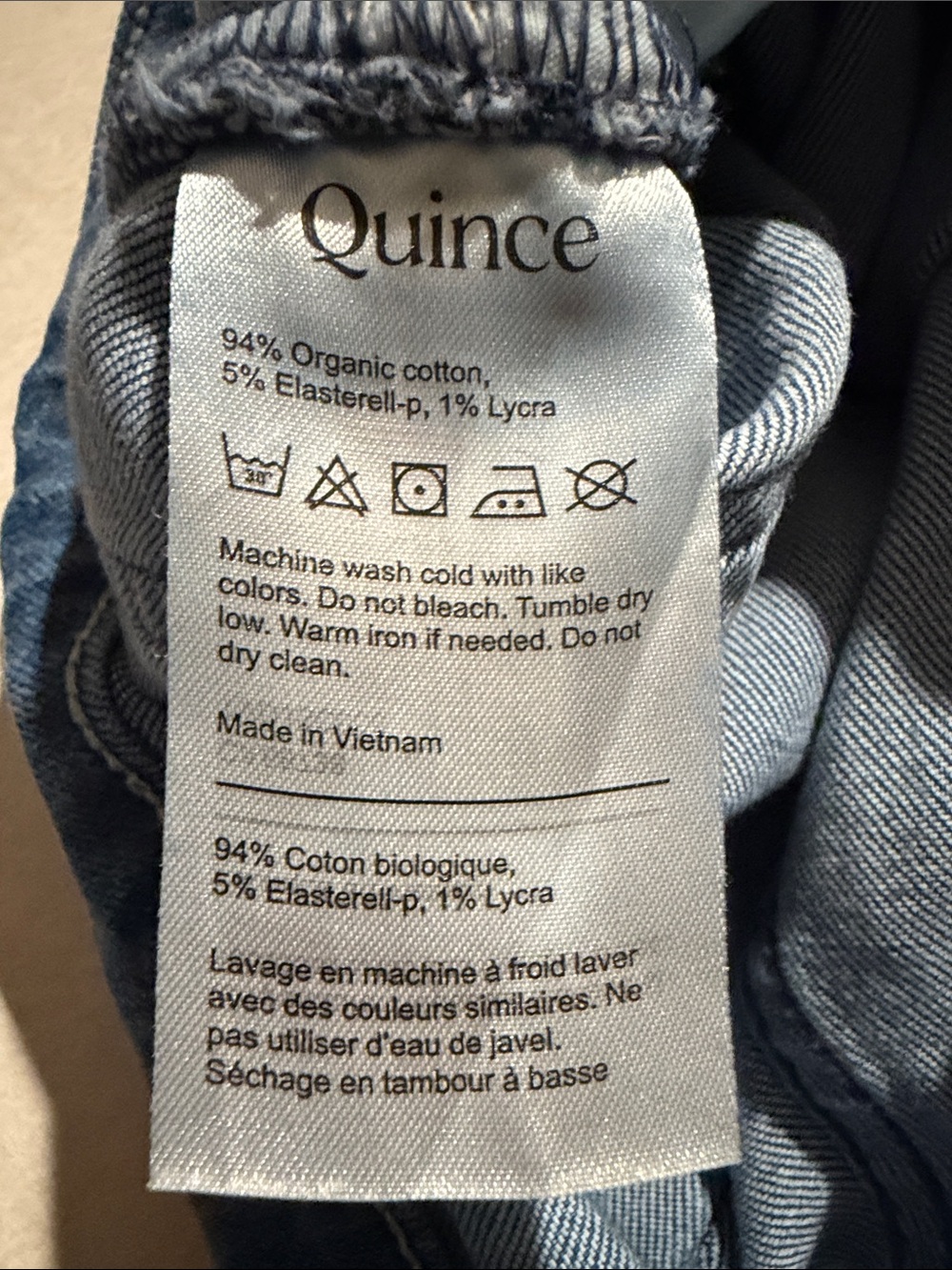 Quince Bella Stretch Wide Leg Blue Jeans. Seaside Blue. Women’s 26x32” inseam - Picture 5 of 8